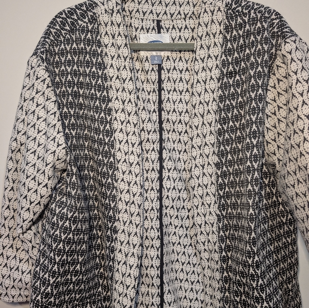 🖤 Old Navy Black & White Open-Front Jacket (L)‎